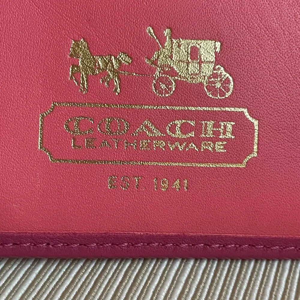 Coach Legacy Turnlock Planner Cover Pink Leather Agenda, Pen, Notebook Rare Y2K